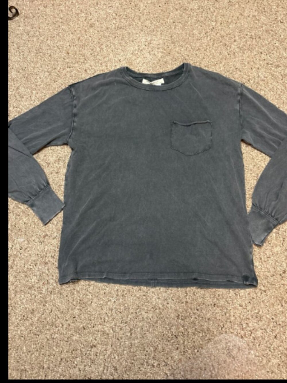 WE THE FREE PEOPLE FADE INTO YOU WASHED BLACK OVERSIZED POCKET TEE TOP NEW XL - Picture 5 of 8